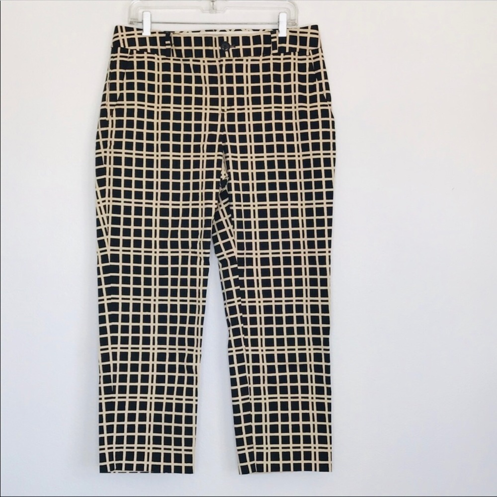 Windowpane Check Black & Banana Republic 10 Hampton cropped pant window paint p